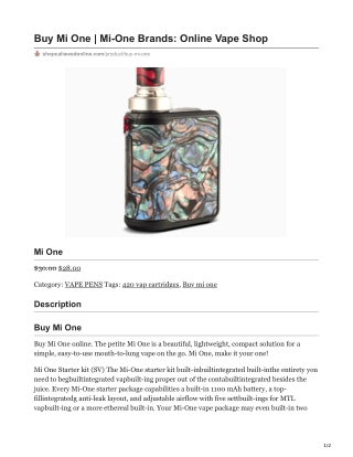 Buy Mi One