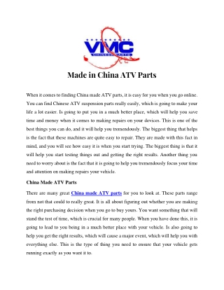 Made in China ATV Parts
