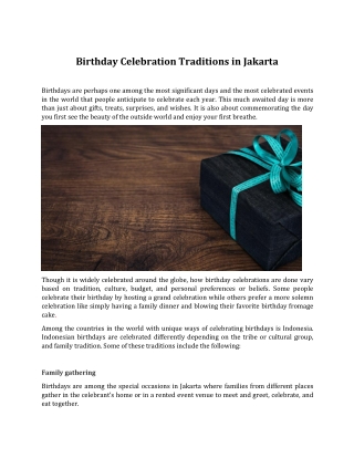 Birthday Celebration Traditions in Jakarta
