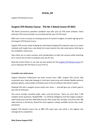 Surgent CPA Review Course The No 1 Rated Course Of 2021