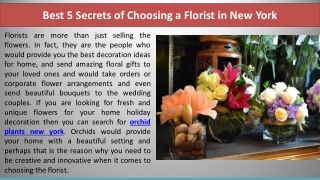 Best 5 Secrets of Choosing a Florist in New York