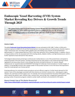 Endoscopic Vessel Harvesting (EVH) System Market Revealing Key Drivers & Growth Trends Through 2025