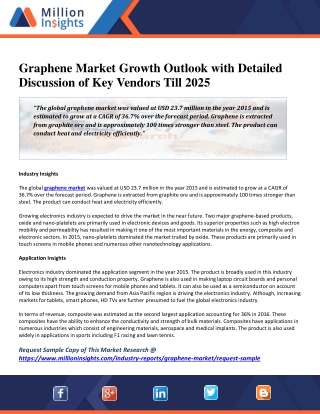 Graphene Market Growth Outlook with Detailed Discussion of Key Vendors Till 2025