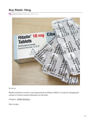 Buy Ritalin 10mg