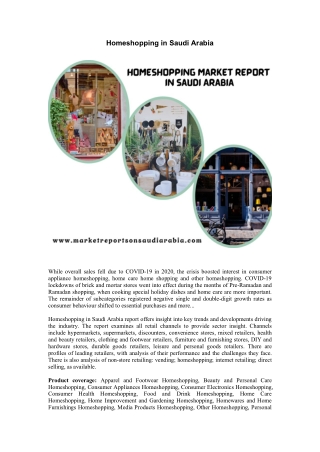 Homeshopping Market Report in Saudi Arabia