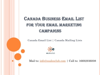 Canada Business Email List