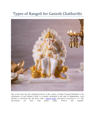 Types of Rangoli for Ganesh Chathurthi