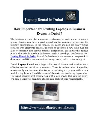 How Important are Renting Laptops in Business Events in Dubai?