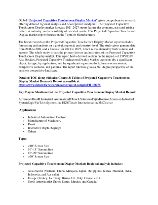 Projected Capacitive Touchscreen Display Market Size, Share, Growth & Trend Analysis Report by 2021 - 2027