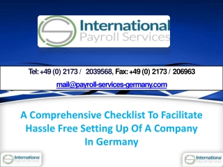 A Comprehensive Checklist To Facilitate Hassle Free Setting Up Of A Company In Germany