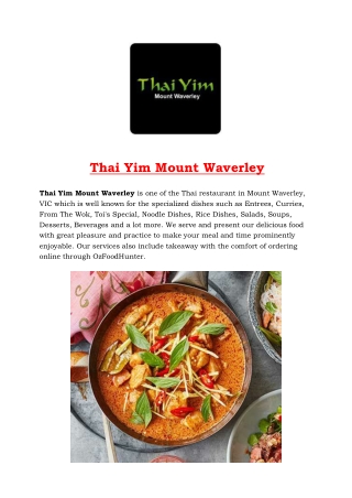 5% off - Thai Yim food takeaway Mount Waverley, VIC