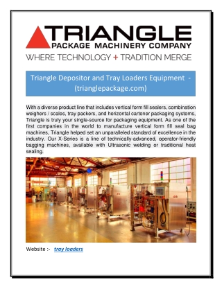 Triangle Depositor and Tray Loaders Equipment  - (trianglepackage.com)_