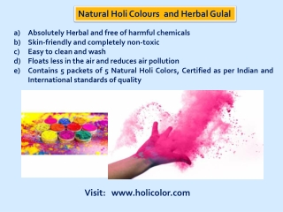 Play a safe and skin friendly Holi with Herbal Colors this Holi