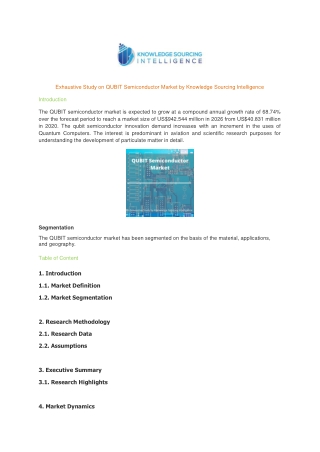 Exhaustive Study on QUBIT Semicoductor Market