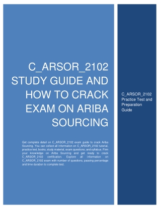 C_ARSOR_2102 Study Guide and How to Crack Exam on Ariba Sourcing