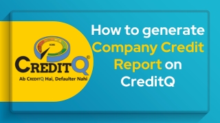 How to generate Company Credit Report on CreditQ