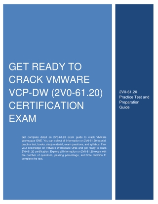 Get Ready to Crack VMware VCP-DW (2V0-61.20) Certification Exam