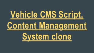 Vehicle CMS Script, Content Management System clone