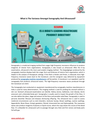 What Is The Variance Amongst Sonography And Ultrasound?