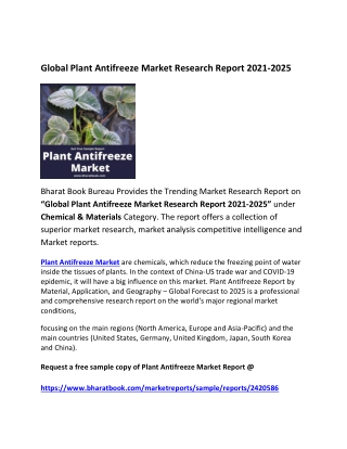 Global Plant Antifreeze Market Forecast 2021-2025