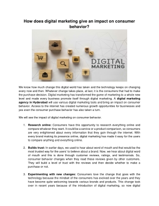 How does digital marketing give an impact on consumer behavior?