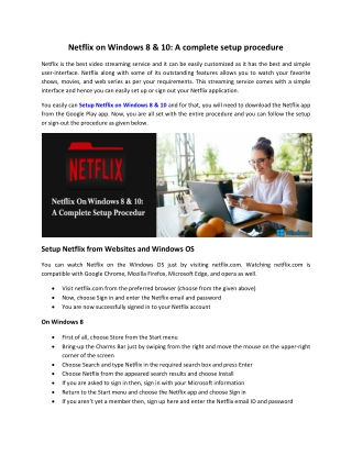 Netflix on Windows 8 & 10: A complete setup procedure
