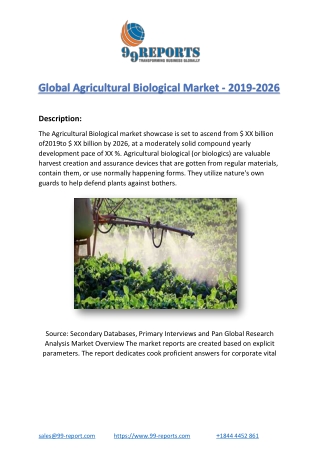 Global Agricultural Biological Market - 2019-2026