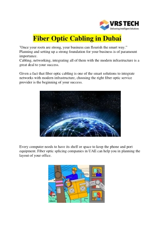 Fiber Optic Cabling Dubai