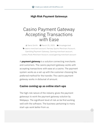 Casino Payment Gateway Accepting Transactions with Ease