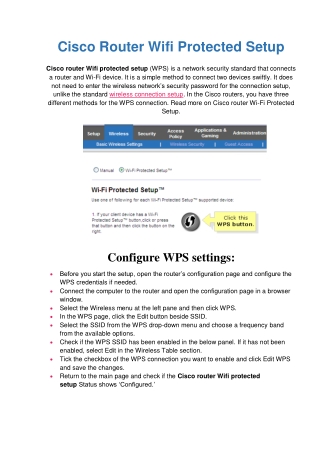 Cisco Router Wifi Protected Setup With Simple Instructions
