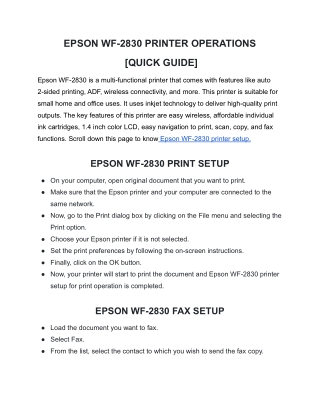 Epson WF-2830 Printer Setup | Driver Download [Ultimate Guide]