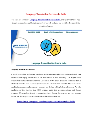 Language Translation Services in India