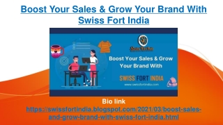 grow business with swiss fort india