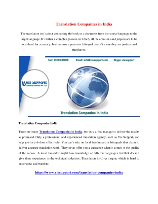 Translation Companies in India