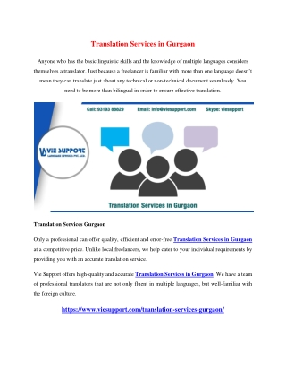 Translation Services in Gurgaon
