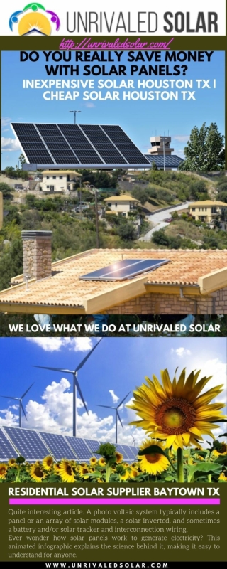 Residential Solar Supplier Baytown TX | Unrivaled Solar | Best Solar Panel In Your City.