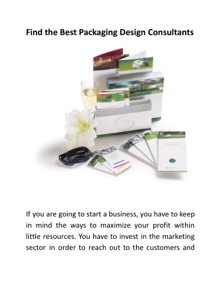 Find The Best Packaging Design Consultants