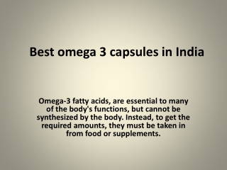 Best omega 3 capsules in india