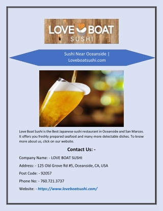 Sushi Near Oceanside | Loveboatsushi.com