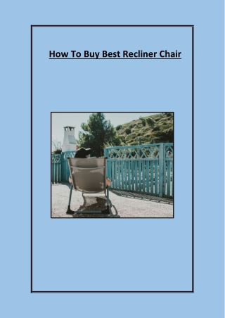 How To Buy Best Recliner Chair
