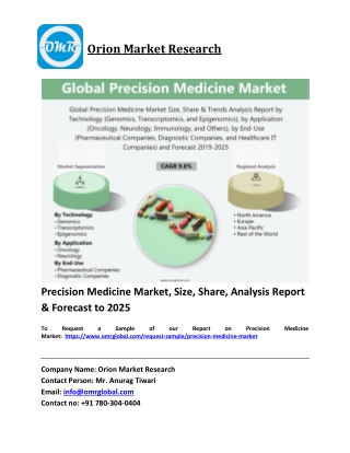 Precision Medicine Market Trends, Size, Competitive Analysis and Forecast 2019-2025