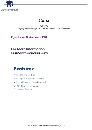 1Y0-231 Free Demo Offer Exam Dumps 2020