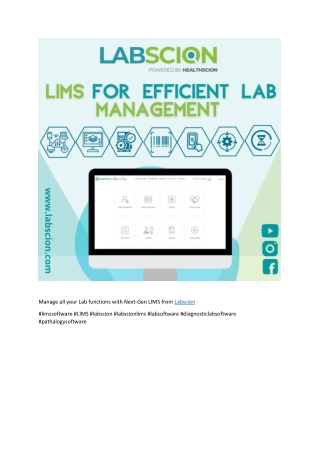 LIMS For Efficient Lab Management