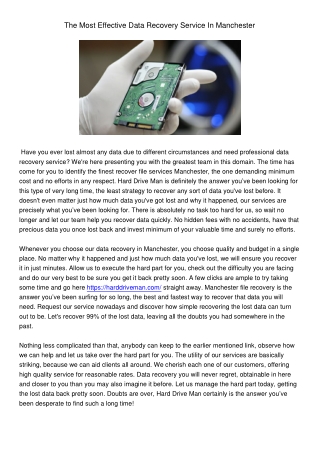 TheMostEffectiveDataRecoveryServiceInManchester