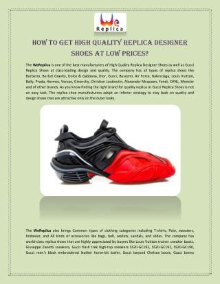 How to Get High Quality Replica Designer Shoes at Low Prices?