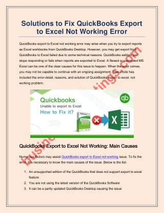 QuickBooks Export to Excel Not Working! How to Fix?