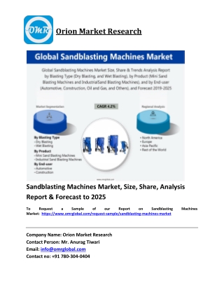 Sandblasting Machines Market Trends, Size, Competitive Analysis and Forecast 2019-2025