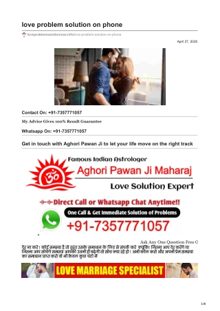 love problem solution on phone