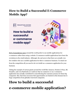 7 Effective Steps to Build a Successful e-Commerce Mobile App