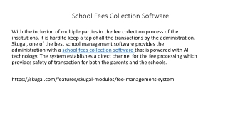 School Fees Collection Software